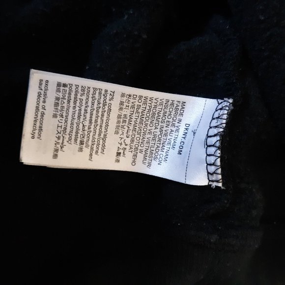 DKNY 1/4 Zip Fleece Lined Pullover Sweater Jacket Men's Large Black EUC - Picture 4 of 5